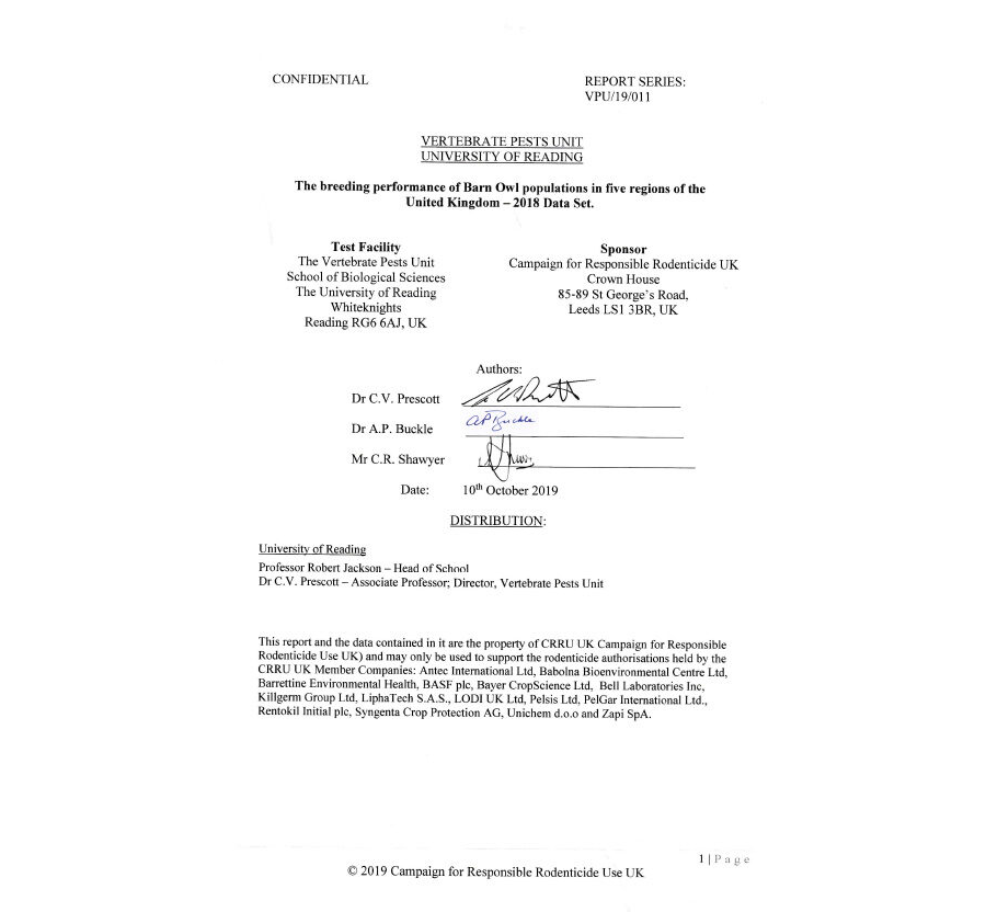 Barn Owl Monitoring Survey 2018 Final Report