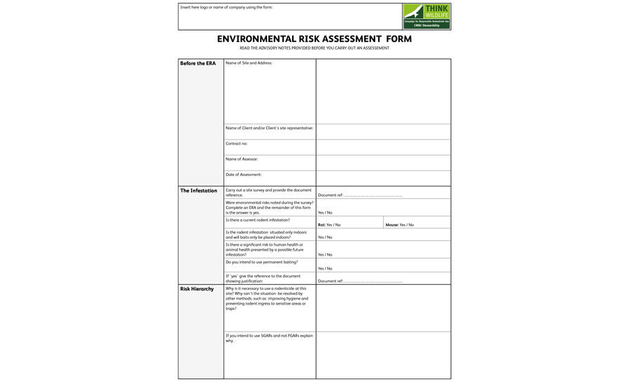 ENVIRONMENTAL RISK ASSESSMENT FORM